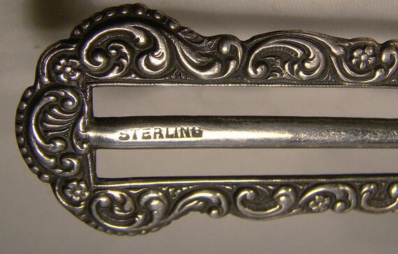 Victorian Sterling Silver Belt Cinch Decoration 1… - image 2
