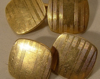 アールデコ調の金張りカフスボタン 1930年代のカフスボタン