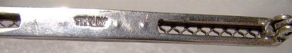 Edwardian Sterling Silver and Paste Straight Broo… - image 4