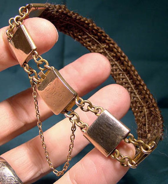 9K Victorian Rose Gold & Woven Hair Bracelet 1860-1870 - Etsy