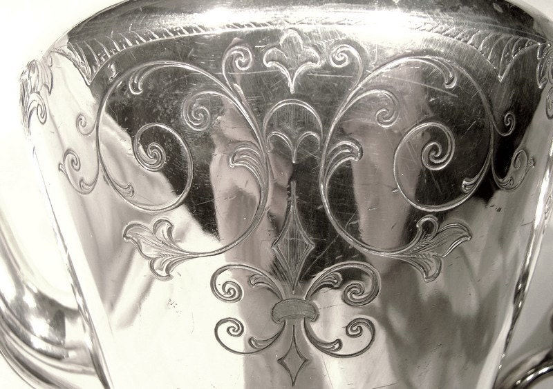 Electroplated Victorian COFFEE POT Engraved Circa 1860 to 1910