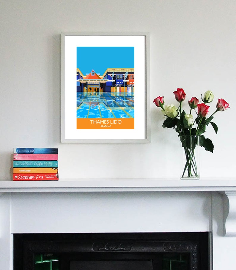 Thames Lido Reading Berkshire UK Giclée Print Etsy