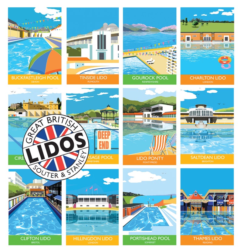 Clifton Lido Bristol UK Giclée Print Etsy