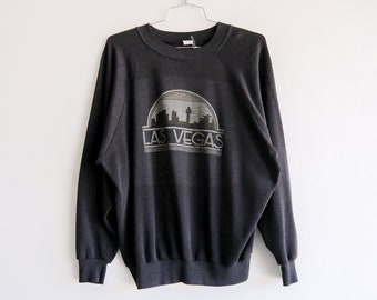 70s black las vegas raglan sweatshirt