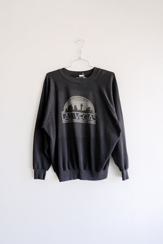 70s black las vegas raglan sweatshirt