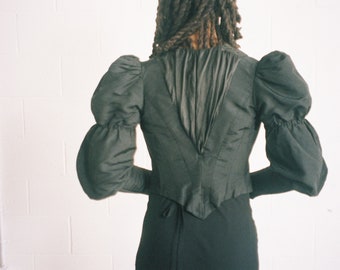 vintage victorian structured puff sleeve jacket
