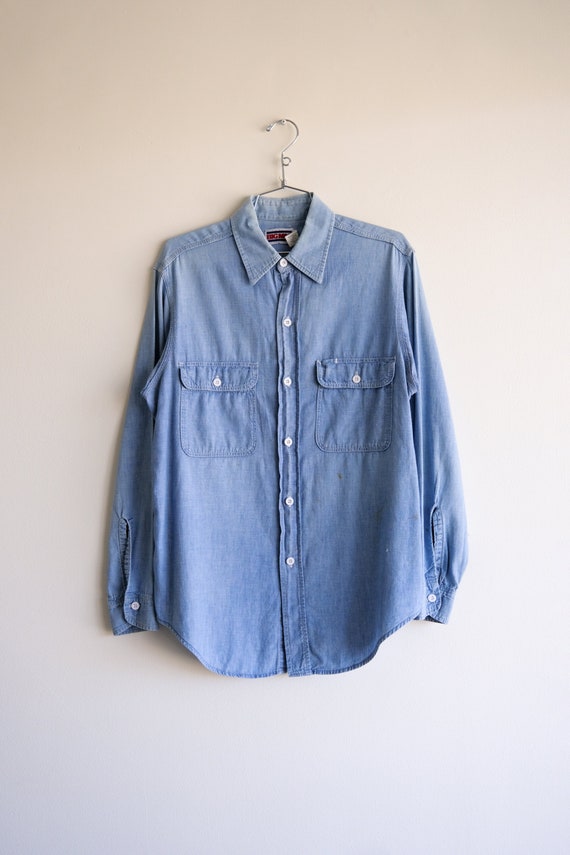 70s big mac button up chambray shirt