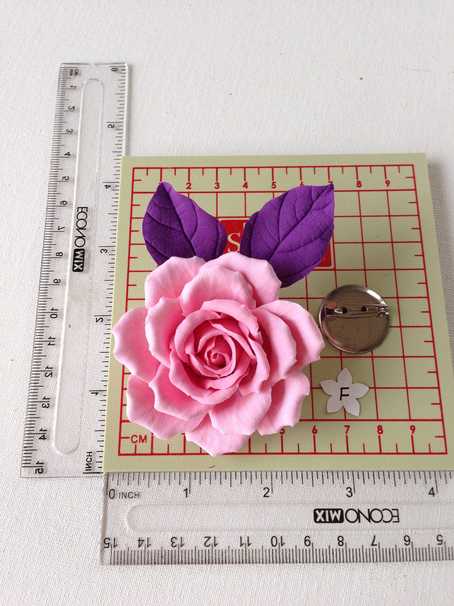 Pink Rose. Brooch. Polymer Clay Flower. Etsy
