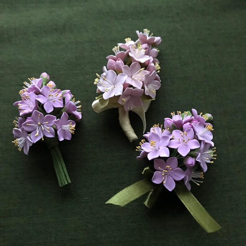 Weddings. Buttonhole Boutonniere for Men. Polymer Clay Flower. Etsy