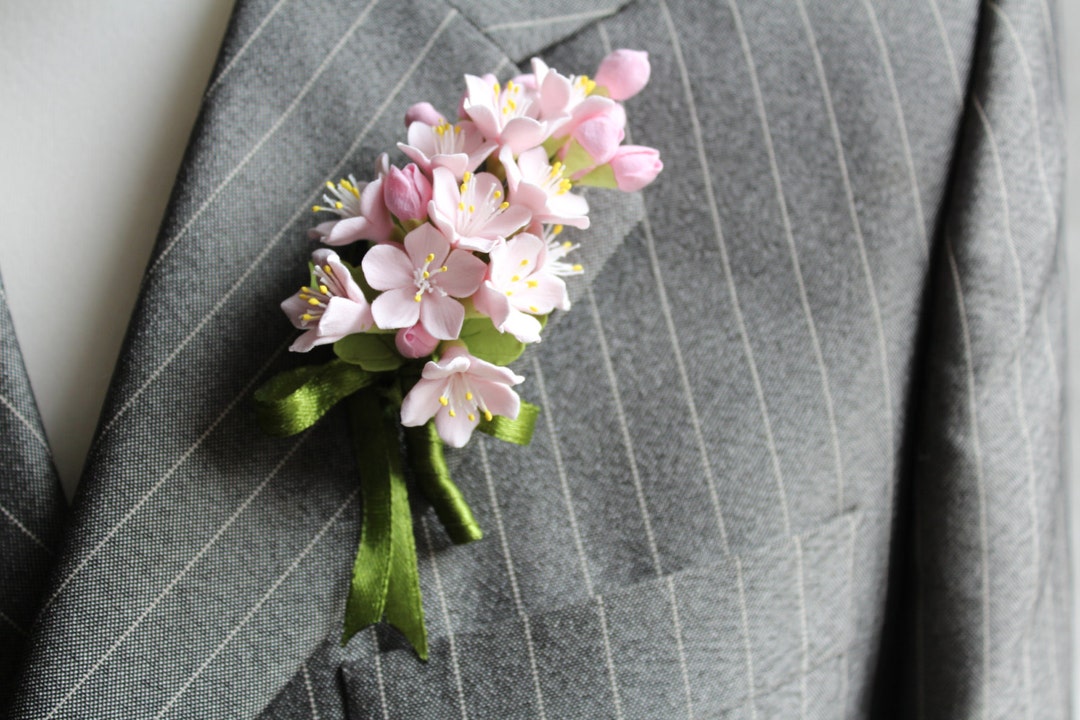 Weddings. Buttonhole Boutonniere for Men. Polymer Clay Flower. Etsy