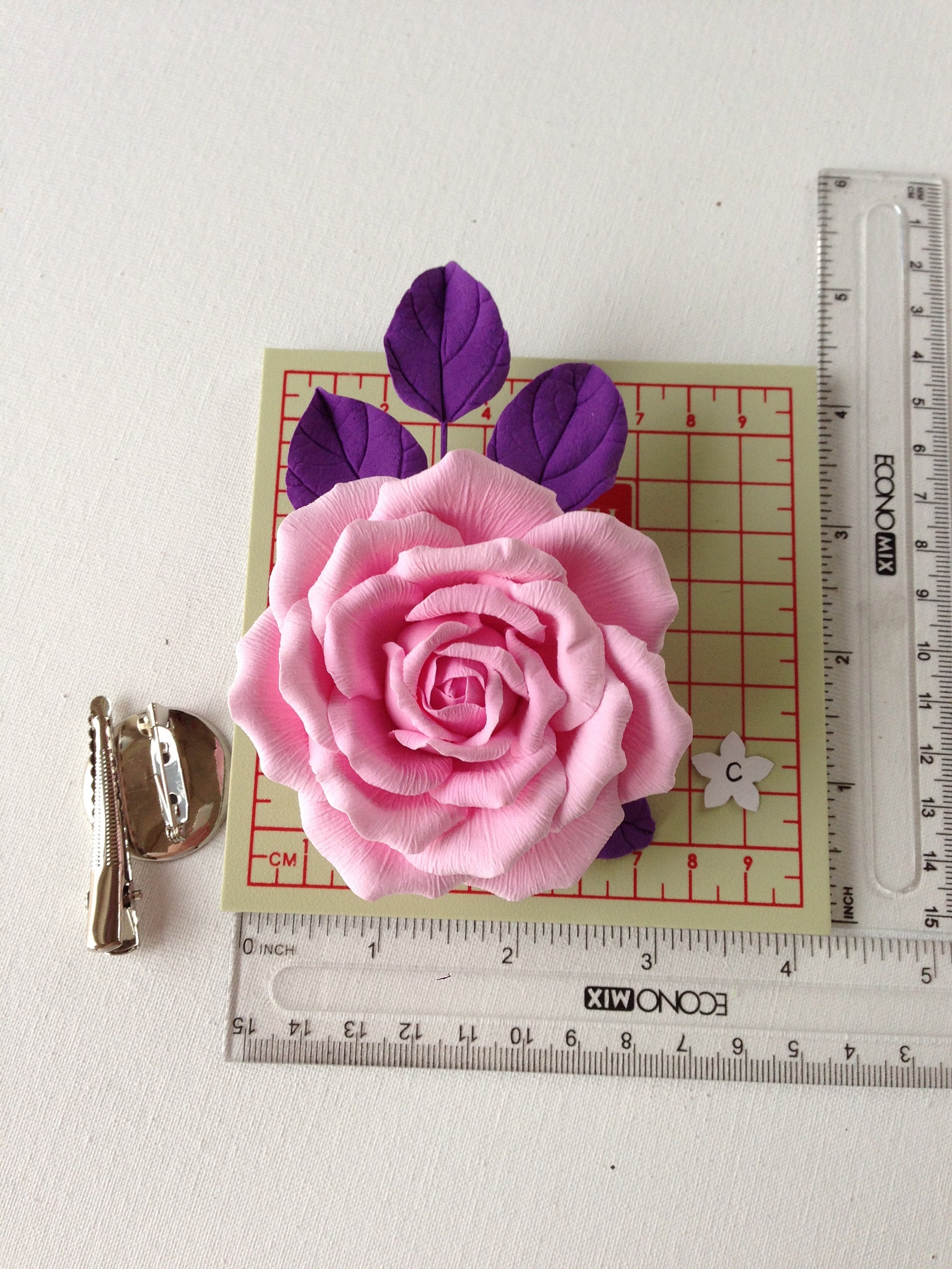 Pink Rose. Brooch. Polymer Clay Flower. Etsy