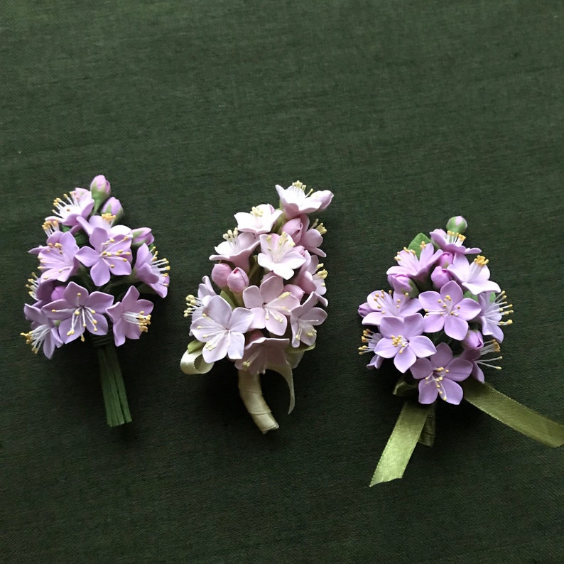 Weddings. Buttonhole Boutonniere for Men. Polymer Clay Flower. Etsy