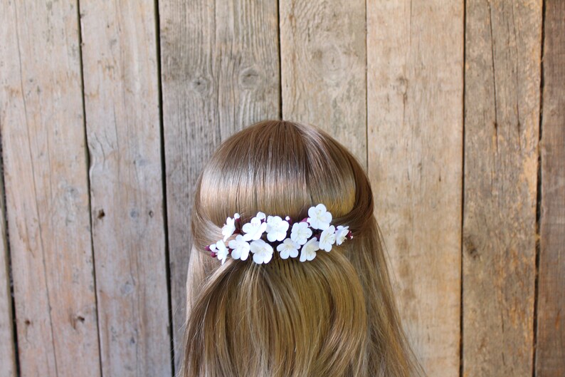 Apricot flowers. Hair comb polymer clay flowers. flower hair bride. afbeelding 7