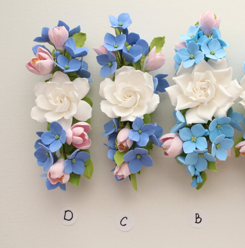 Hair Barrette Polymer Clay Flower. Flower Arrangement of Etsy