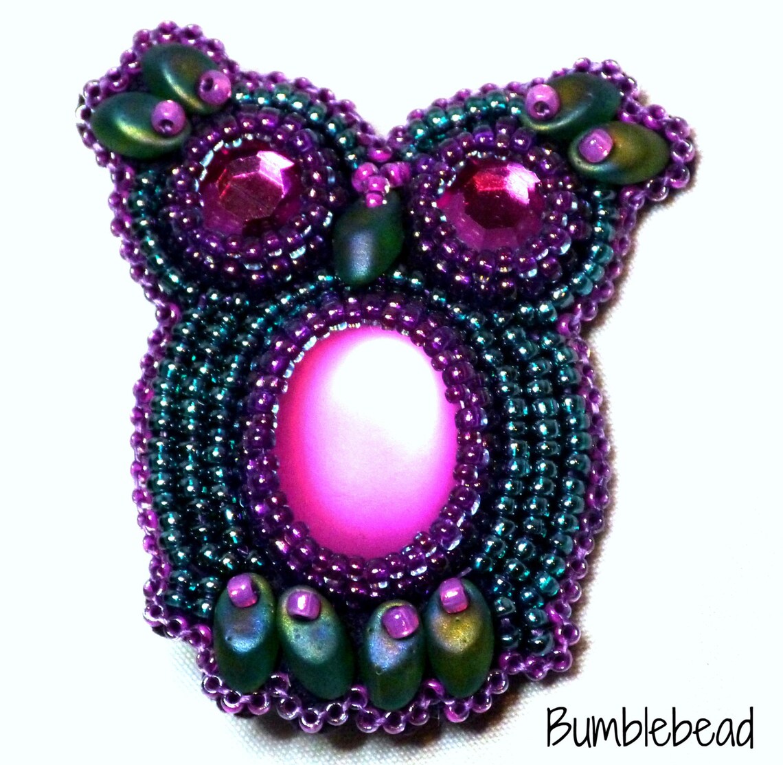 TUTORIAL Bead Embroidered Owl Brooch Tutorial PDF A Seed Etsy