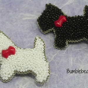 Little Scotty Dog Brooch Tutorial A Bead Embroidery Tutorial image 1