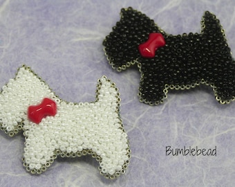 Little Scotty Dog Brooch Tutorial - A Bead Embroidery Tutorial