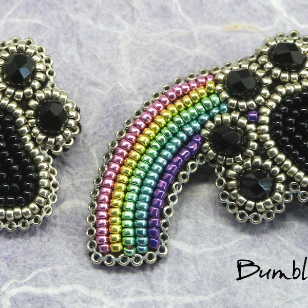 Paw Print and Rainbow Bridge Brooch Tutorial - A Bead Embroidery Pattern