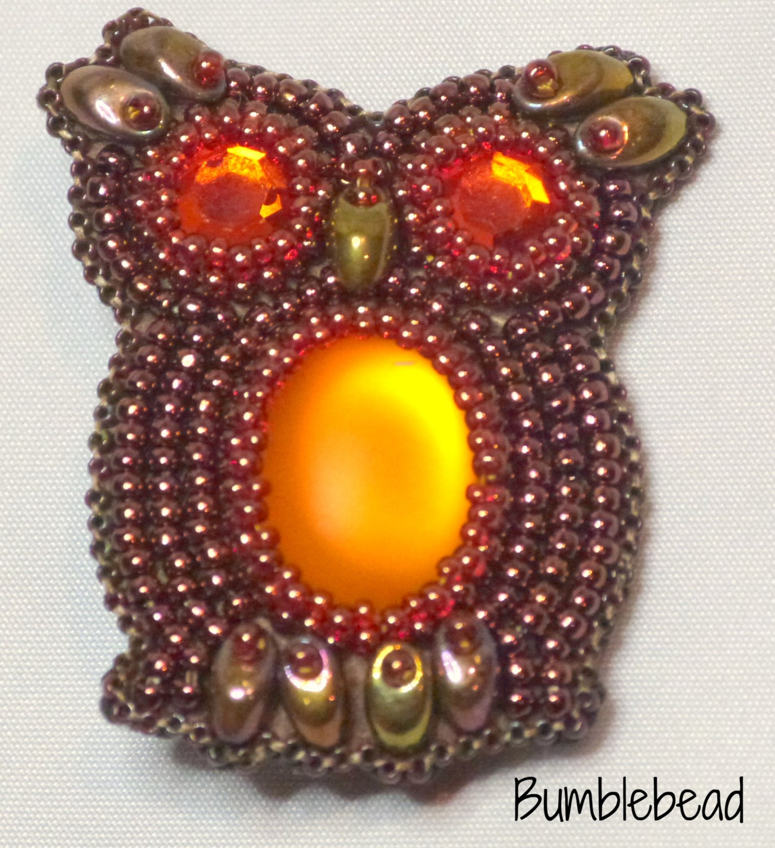 TUTORIAL: Bead Embroidered Owl Brooch Tutorial PDF A Seed - Etsy