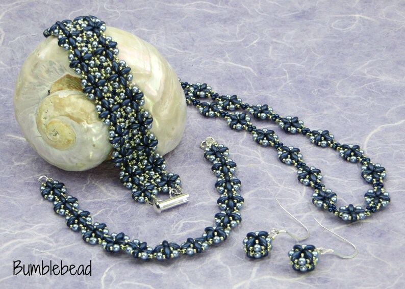 Hashtag Bracelet, Necklace and Earring Collection A Beadweaving Tutorial image 2