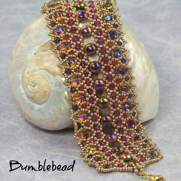 Queen Bee Bracelet & Cuff Tutorial - A Beadweaving Tutorial