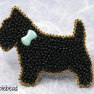 Little Scotty Dog Brooch Tutorial A Bead Embroidery Tutorial image 2
