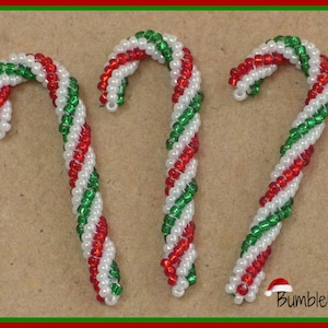 Candy Cane  Tutorial - A Beadweaving Pattern for the Christmas Tree