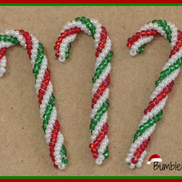 Candy Cane  Tutorial - A Beadweaving Pattern for the Christmas Tree