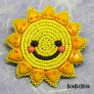 Tutorial spilla Little Sunshine - Schema ricamo perline