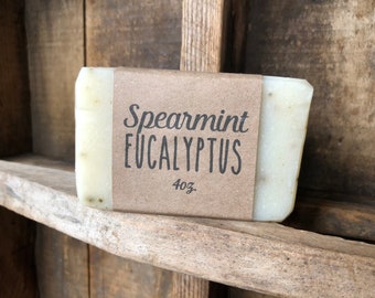 Spearmint Eucalytpus All-Natural Cold-Process Soap