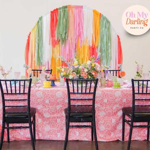 Luau Party Backdrop: Handmade Plastic Fringe, Tropical Decor, Tassel Decor, Party Decor, Party Decor