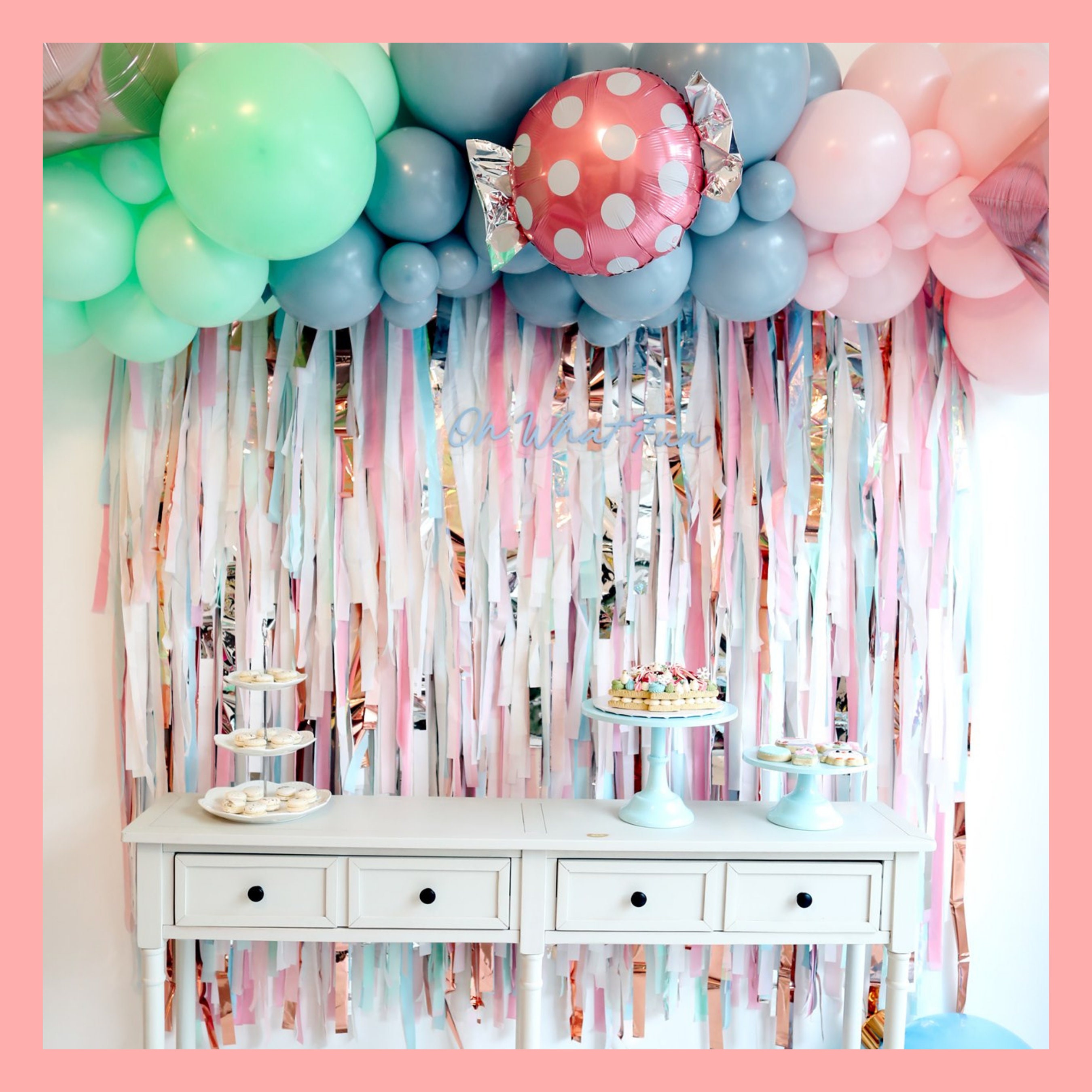 Pastel Delight Fabric Backdrop  Baby shower photo booth, Easter
