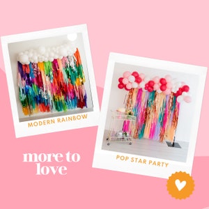 bridal shower fringe,colorful backdrop,colorful prop,final fiesta,fringes backdrop,girls party fringe,pink backdrop,pink fringes,plastic streamers,plastic tablecloth,rainbow backdrop,tablecloth fringes