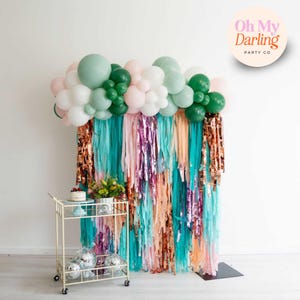 Streamer Backdrop, Fringe Backdrop, Pastel Party Decor, Pastel Rainbow Decoration, Ice Cream Party, Unicorn Party Decorations, Sprinkle