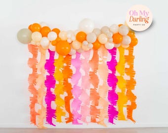 Crepe Paper Fringe Streamers, Affordable Backdrop Idea, Fiesta, Tacos, Dog Party,  Fringe Backdrop, Colorful Party Backdrops Fringe