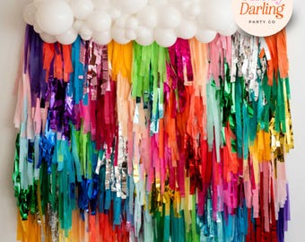 Rainbow Fringe Backdrop for Brand Activations, Events and Marketing Campaign Decor