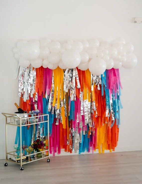 Blue backdrop fringes/shark plastic streamers/boys birthday -  Portugal