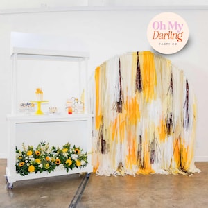 Bumble Bee Baby Shower Fringe Backdrop, Yellow Gender Reveal Party Decor