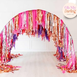 Handmade Fringe Tunnel Arch: Custom Event Party Backdrop Streamer Wall