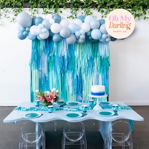 Fringe Backdrop or Streamers for Party – Surf and Ocean Tassels for Big ONE Party Theme, 1st Birthday & Event Decor, Fringe Wall