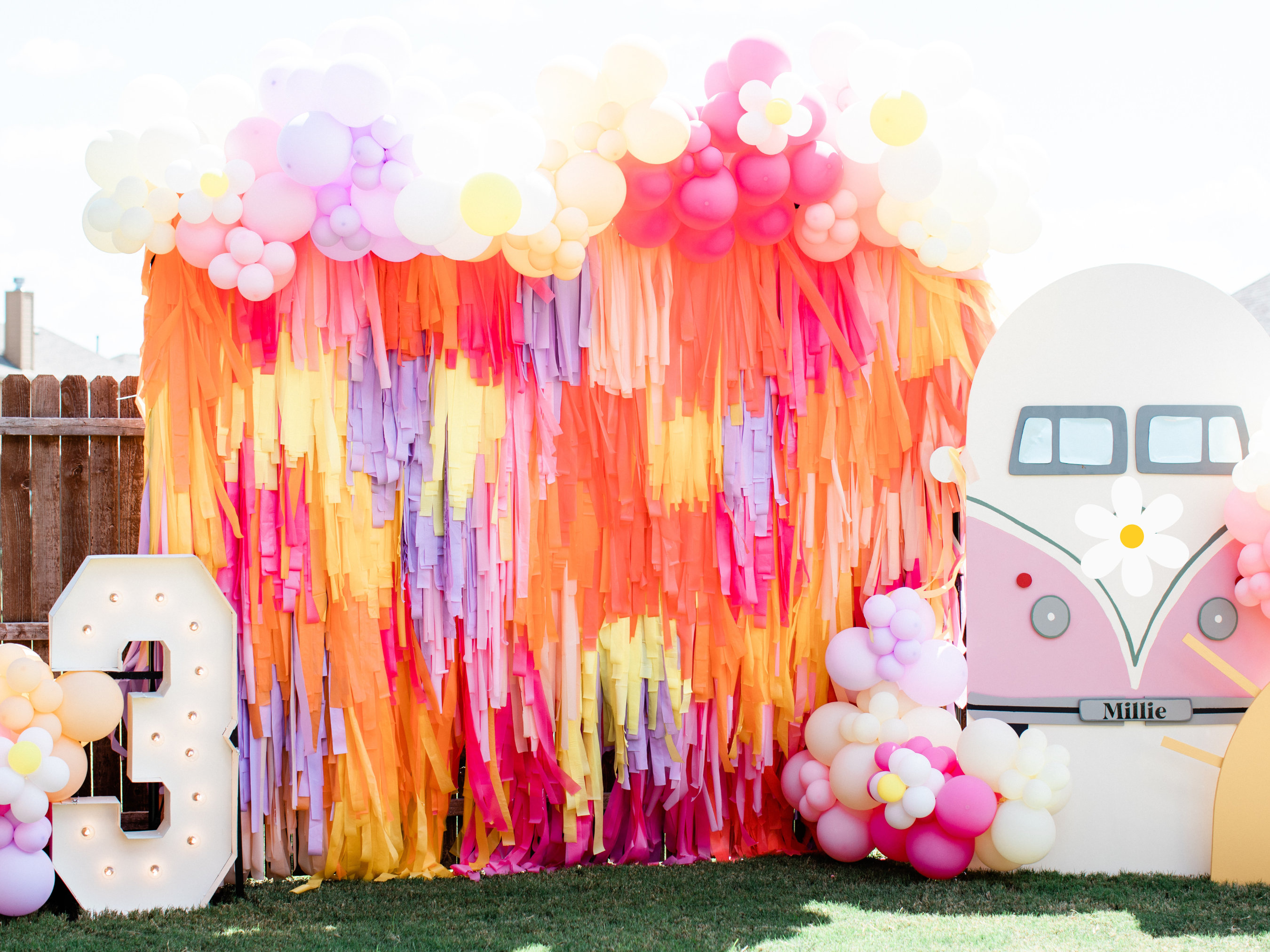Groovy One Backdrop Girls Boho Rainbow Bus 1st Birthday Party Photo Background Banner Backdrop Girl Retro Daisy First