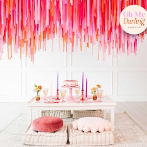 Aerial Streamers – Best Weekend Ever Theme for Weddings, Corporate Events & Celebrations with Customizable Decor, Fringe Backdrop