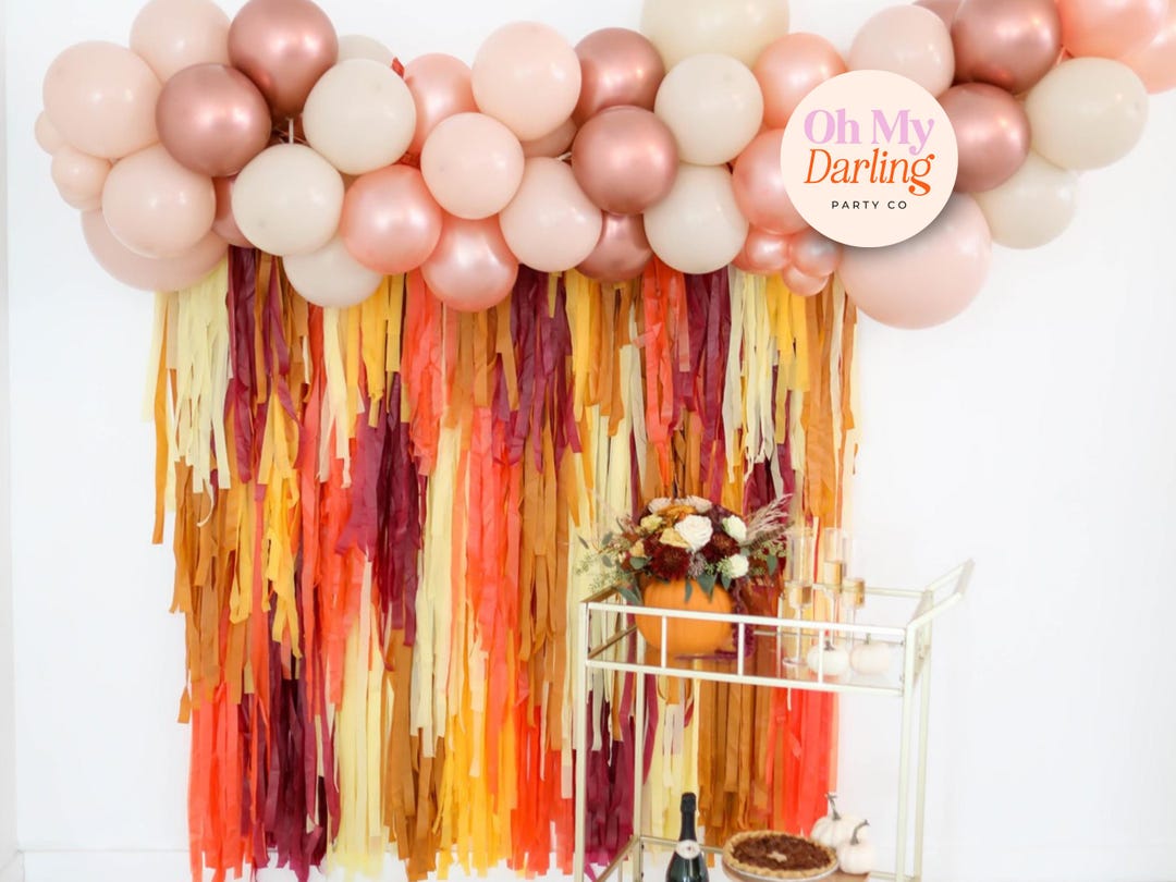 Autumn Leaves Fringe Backdrop: Fall Party Streamer Wall, Fringe ...