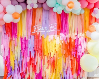 Dazed & Engaged Decorations Fringe Backdrop for Coachella Party Decor - Personalized Hippie Party Decor - Boho Streamer BackdropFringe