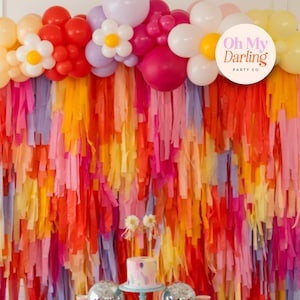 Groovy One Backdrop, Girls Boho Rainbow Bus 1st Birthday Party Photo Background Banner Backdrop, Girl Retro Daisy First Birthday Decoration