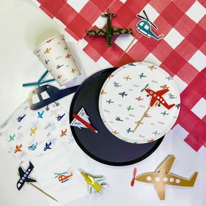 Airplane Party Bundle | Airplane Small Plate | Airplane Party | Up, Up and Away | How Time Flies | Party Plates | Boy Themed Parties |