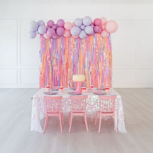 Baby in Bloom Floral Backdrop | Baby Shower Backdrop | Custom Flower Party Backdrop | Pastel Easter Fringe Backdrop | Wildflower Birthday