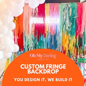 CUSTOM Fringe Backdrop, Fringe Backdrops, Balloon Garlands, Party Decor, Streamers, Tassels, Birthday Party - Fringe Backdrop Wall, Backdrop