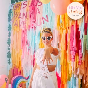 Poolside Paradise Pink and Blue Bachelorette Party Decor for Sunshine Summer Celebrations, Beach Parties & Custom Event Backdrops