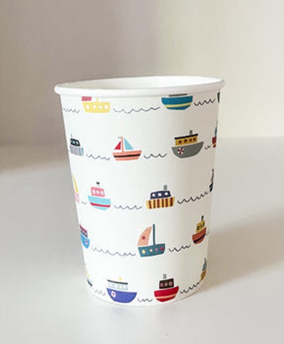 Boat Cups Tug Boat Party Decor Nautical Kids Birthday Party With Boats Nautical  Party Decor 